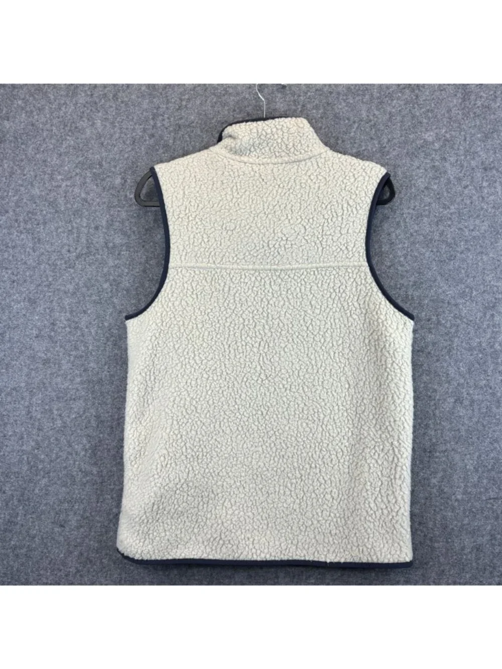 Patagonia Retro Pile Womens Large Vest White Sherpa Fleece w Zip Pockets
